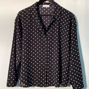 Oak & Fort - polka dot button down blouse. Size S/p